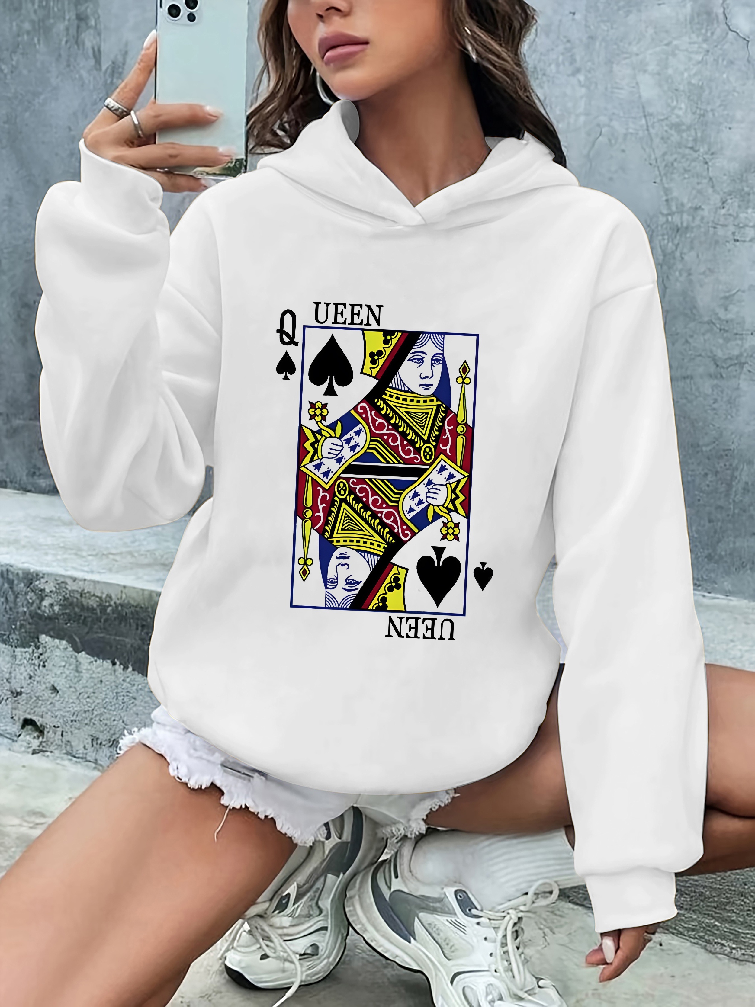 womens polyester hoodie queen hooded sweatshirt Temu Germany