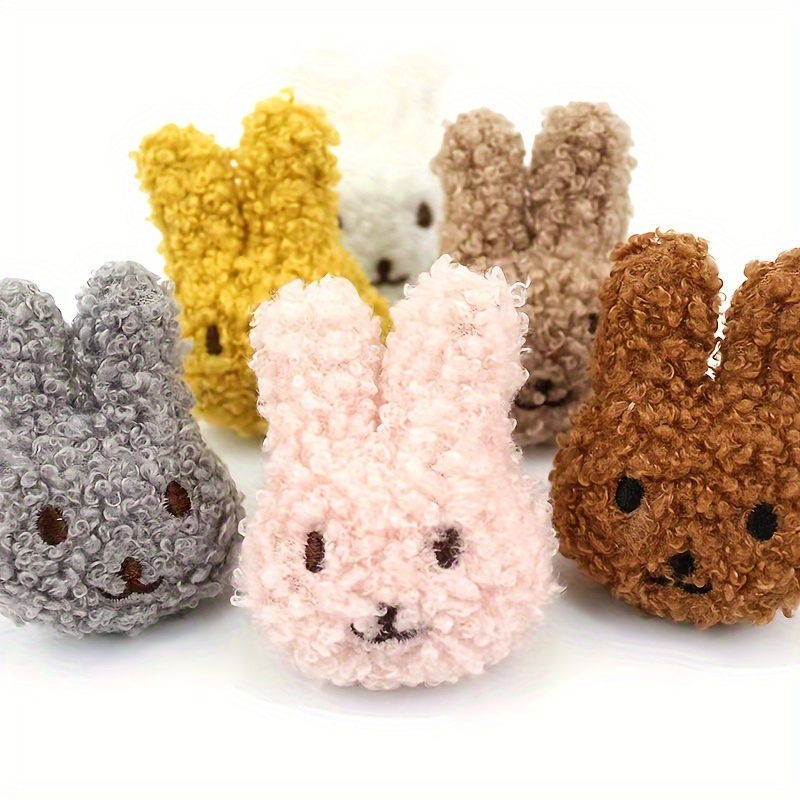 

12pcs Cute Bunny Plush Appliqués, Color -filled Velvet Rabbit Patches For Diy Crafts, Brooches, Hair Accessories, Shoe & Clothing Decoration - 1.97*2.76in