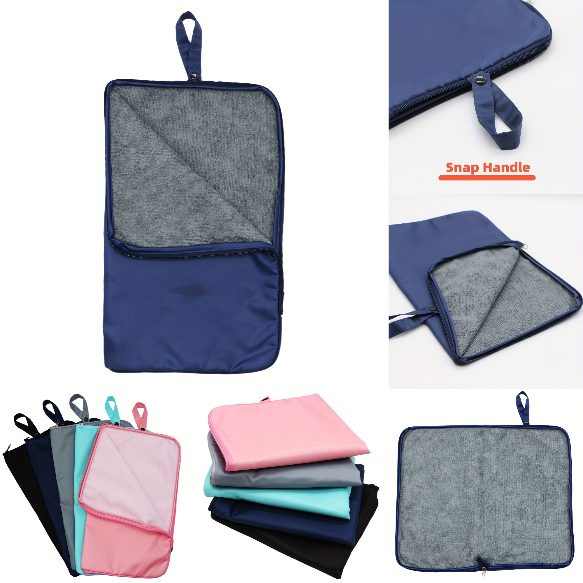 1pc zipper design swimsuit wet bag with snap handle for beach and pool