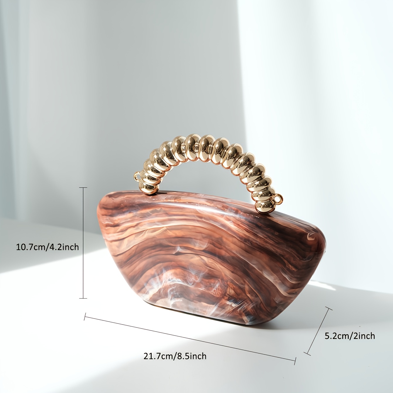 Women'S Vintage Evening Handbag - Elegant Party Purse with Magnetic Closure, Coffee Brown Formal event bag, Detachable Strap, Durable PVC Construction for Weddings, Galas, Everyday - Elegant Ladies Clutch, Wedding Accessory, Retro Fashion, Highquality Finish, Fashionable Clutch, Bridal Accessory