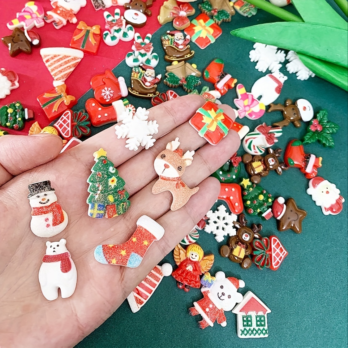 

Christmas Flatback , 100pcs Christmas Flatback Assorted Snowman Embellishments For Diy Scrapbooking Jewelry Phone