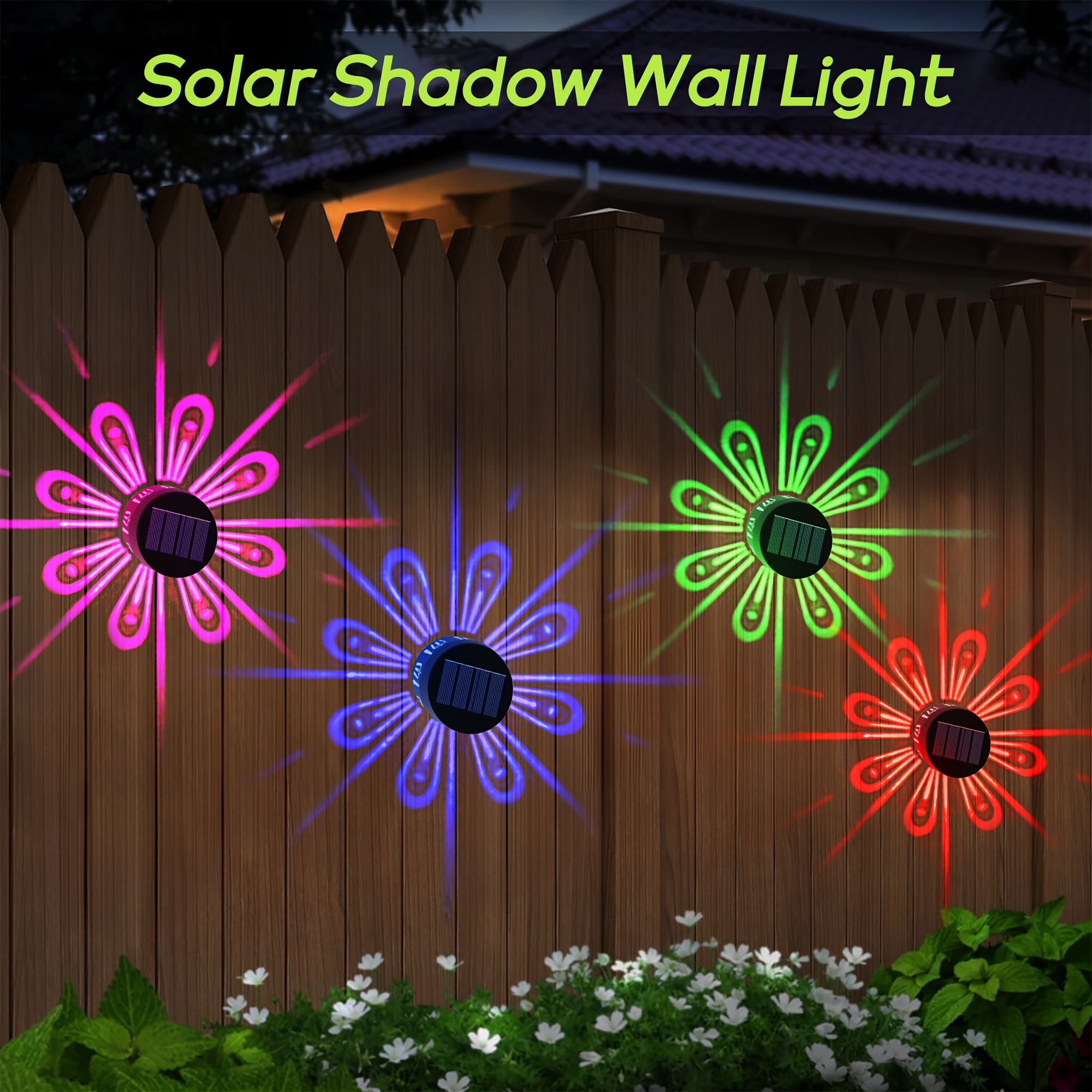 

2/4 Lamp Solar Lights, Solar Lights, Solar Light Wall Lights For Deck Steps, Fence, Garage,, , Porch (warm/coloured)