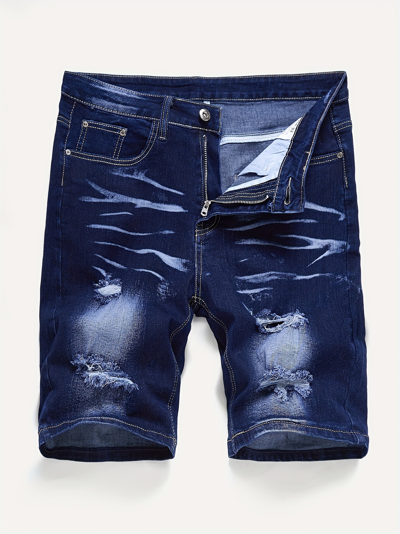 Ripped Jeans Para Hombres Shorts - Temu Chile