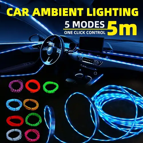 Striscia Luminosa Interna Auto LED 4 Metri - Luci Atmosfera Neon Per Portiere, Cruscotto, Sedili (Rosso) - Foto 9