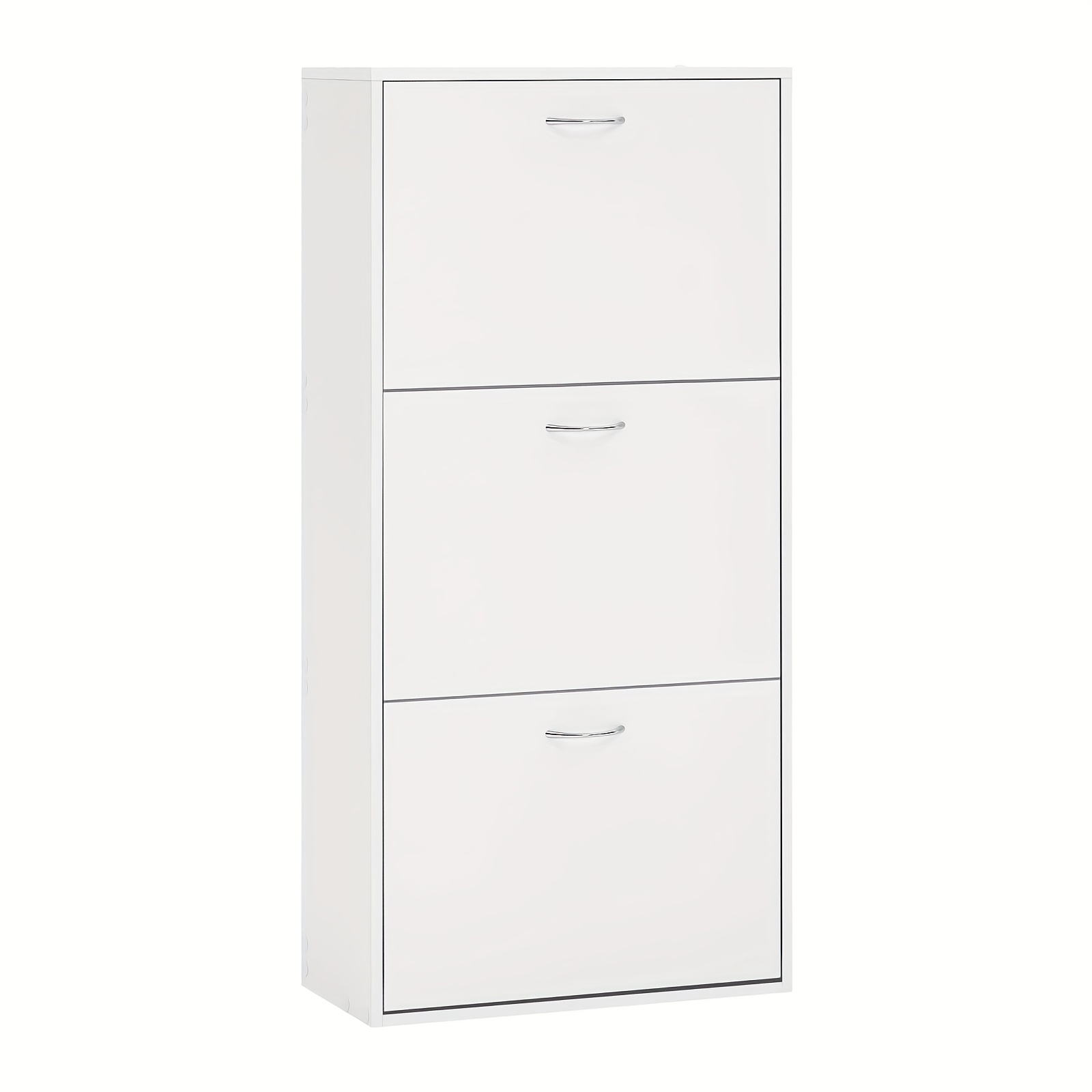 1pc Shoe Cabinet With 3 Folding Drawers, Shelves And Adjustable Dividers, Shoe Rack, Holds 14-18 Pairs Of Shoes, Suitable For And Living Rooms, 58 X 118 Cm