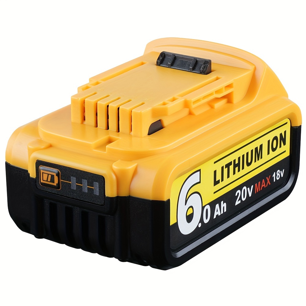 TEMU 6.0ah Replace Battery For 20v Battery, High-capacity Lithium Baterias Compatible With 20v Del1810 Dcb206 Dcb207 & 20 Volt Dcf/dcd/dcg Series