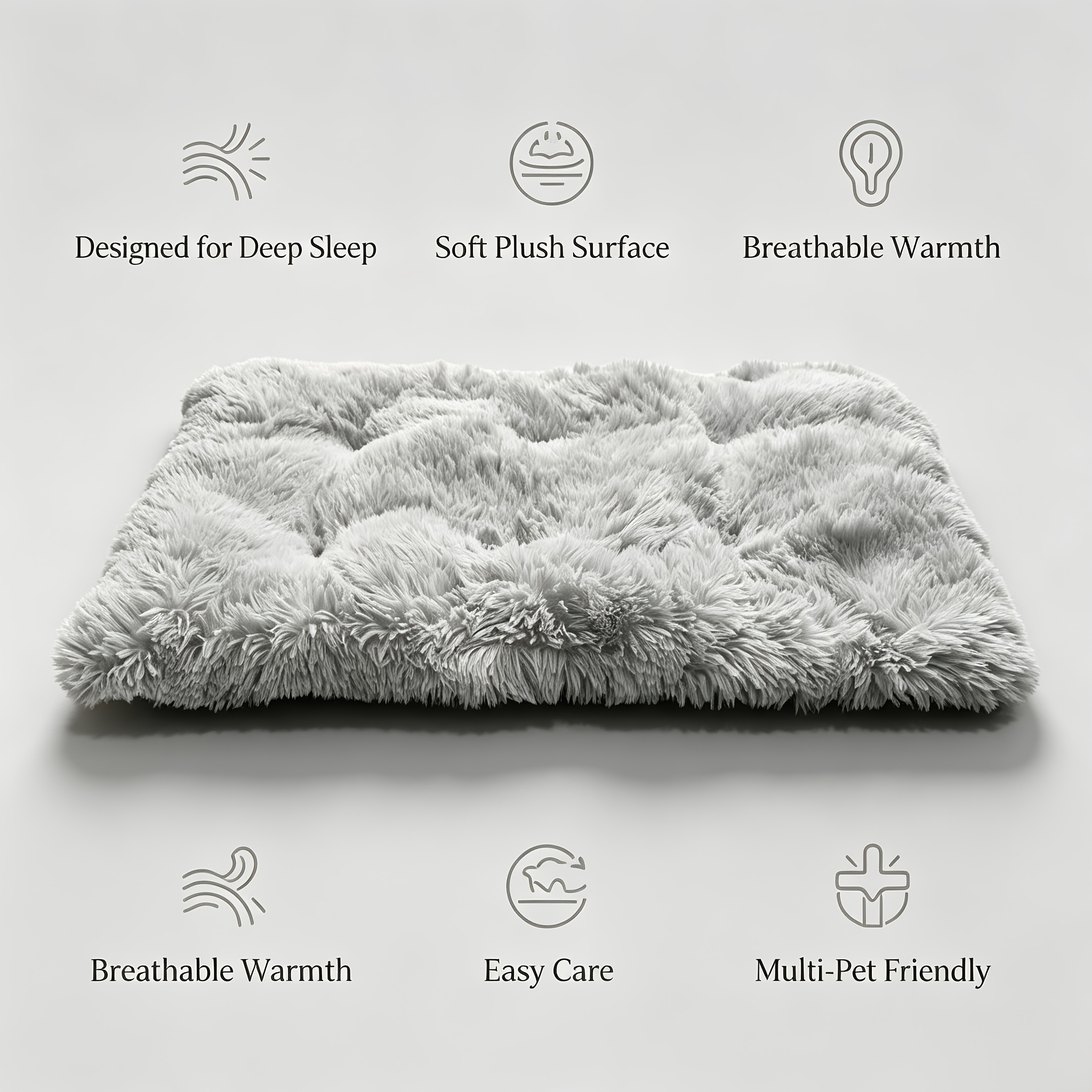TEMU Thickened Long Plush Pet Mat Universal Dog Bed, -friendly Warm Non-slip Dog Nest Pad, Small To Large Dogs And Cats, Indoor Cage Sofa Bed Use,
