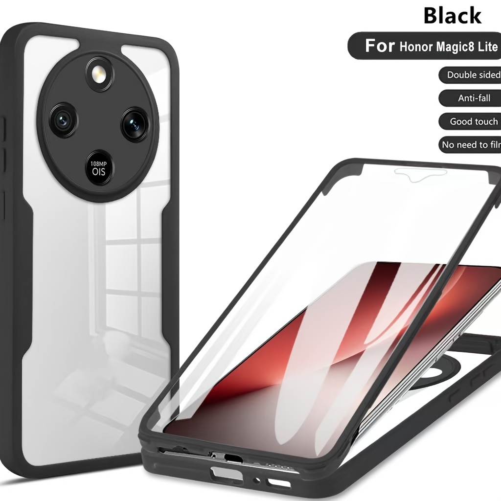 TEMU Coque de téléphone - Étui de protection d'écran intégrale à en acrylique pour Honor 7 , cadre souple antichoc, couverture transparente Magic8