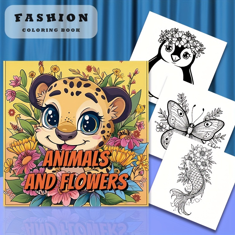 

Upgraded 22-page Thick Paper Animal And Flower Coloring Book - Fun Coloring Activity For Birthday Parties And Festive Gifts