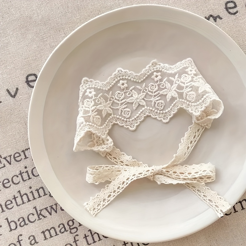 1pc White Lace Accessory Elastic Headband Flower Headdress, Suitable For Women To Fix Hair, To Play, And Take Photos With Matching Hair Additions