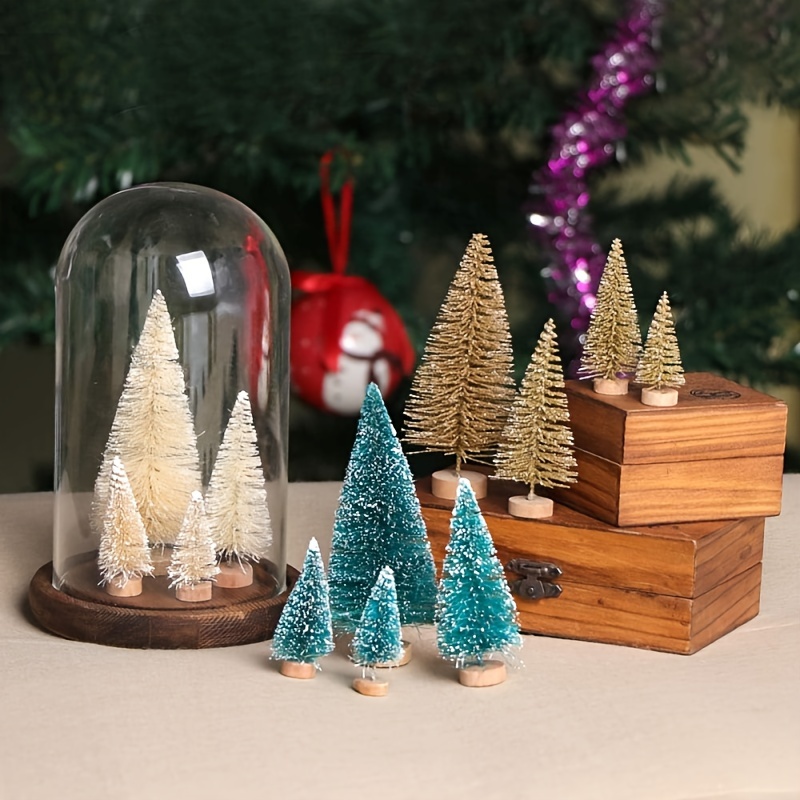 

8pcs Christmas Tree Set - Plastic Flocked For Desk, Dining Table, , Decoration, Crafts &