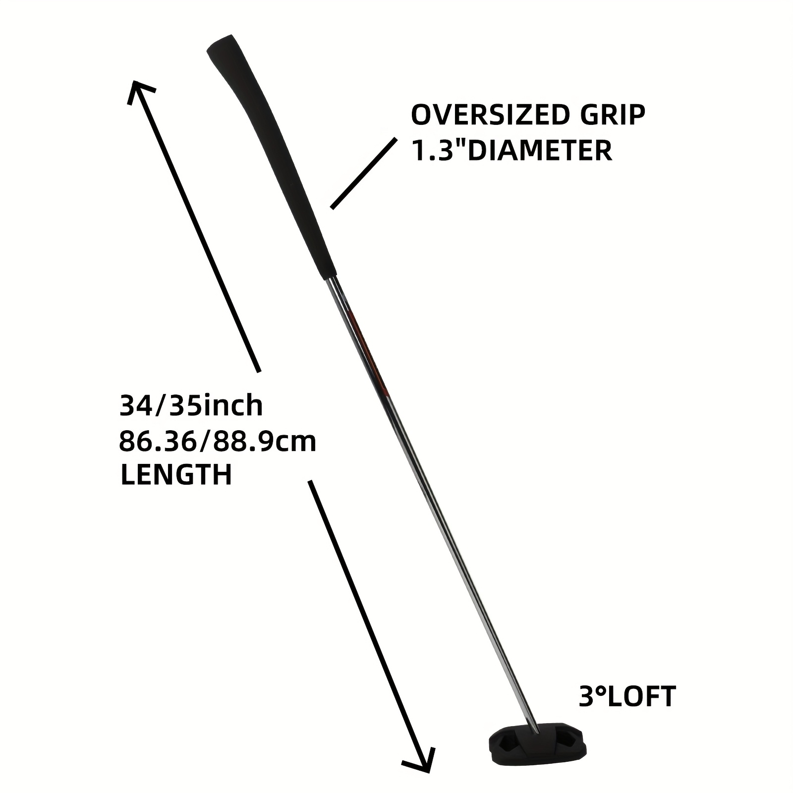 TEMU Putter KASMAX Zero-Torque avec Poignée Triangulaire Offset PU, Traitement de Surface CNC, Centre de Gravité Bas, Stabilité Directionnelle, Livré