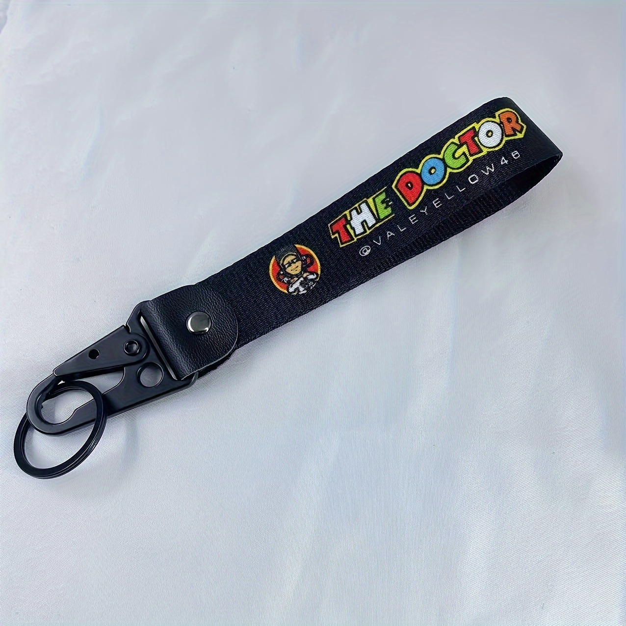 

1pc Polyester Keychain, Motorcycle Racing Commemorative Lanyard, Non-braided Woven Key Ring With Leather Coating, Machine Washable - Ideal Gift And Holidays, Gift For |stylish Key Holder| Leather