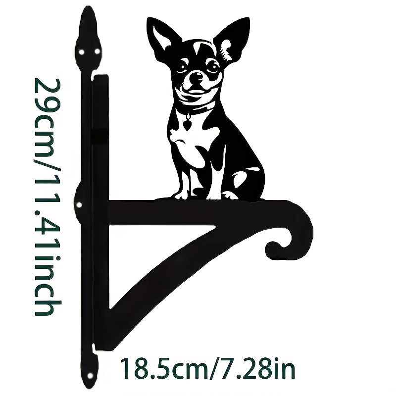 TEMU 1pc Heavy-duty Iron Dog Silhouette Wall Hanging Plant Hanger With Bohemian/country Style Outdoor Decor - Heavy-duty Iron Dog-shaped Frame
