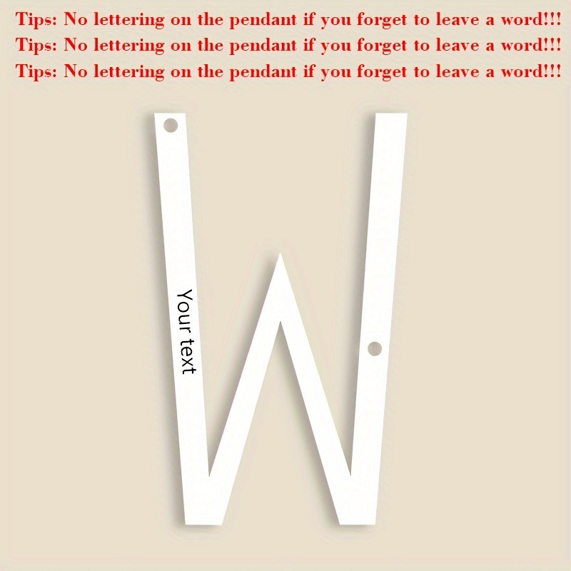 Women's A-Z 26 Sideways Initial Necklace, Custom Large Letter Pendant