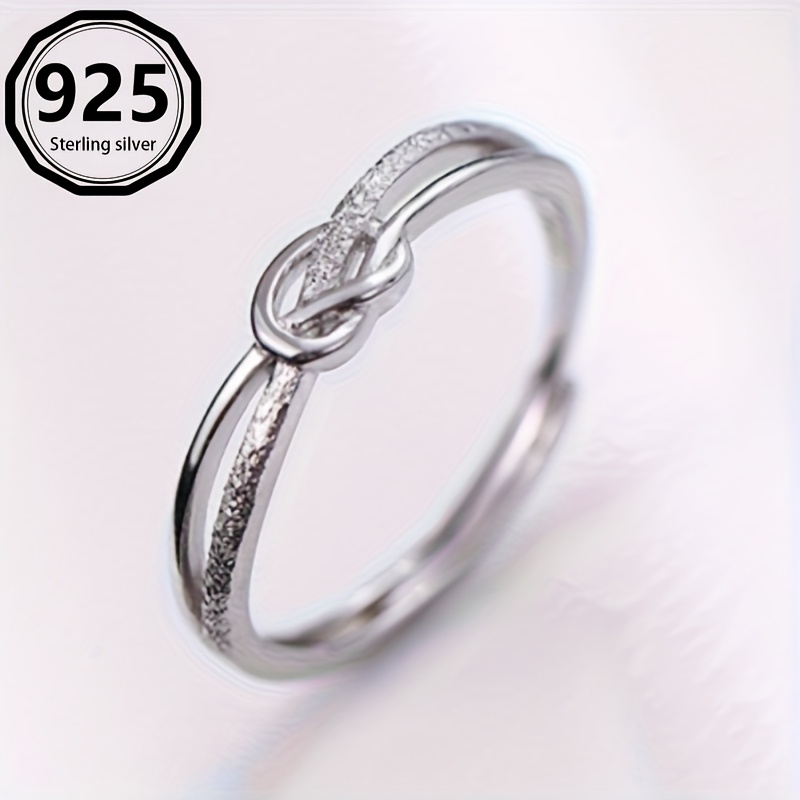 Women's S925 Sterling Silver Plain Open Ring, Niche Temperament