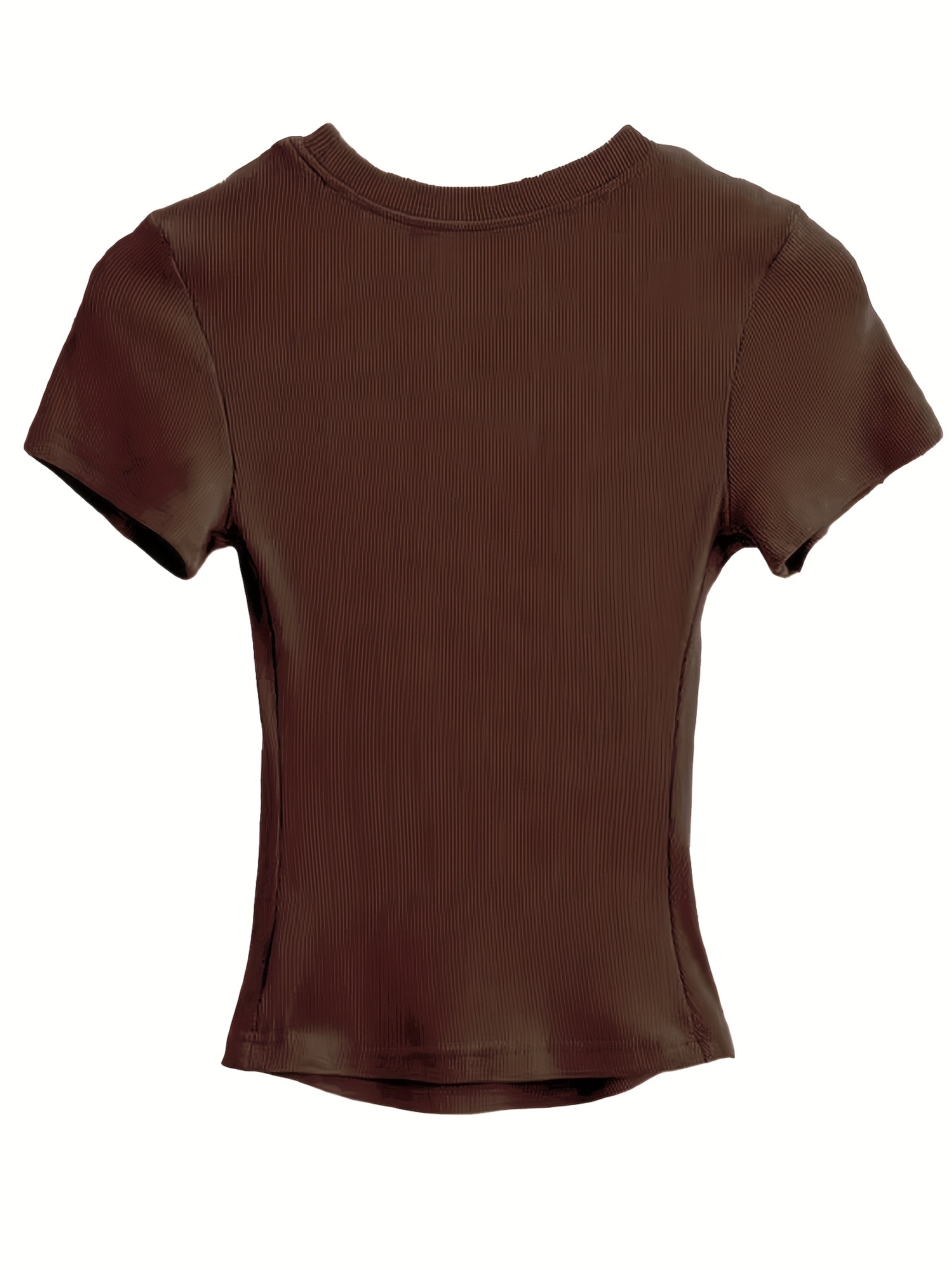 womens fit cropped short sleeve t shirt beige brown Temu Canada