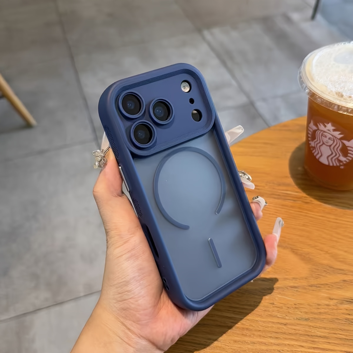 premium matte transparent magsafe phone case suitable for iphone 17, air 16, 15, 14, 13 pro max,  , and 11, featuring a magnetic shockproof bumper. Product details 7