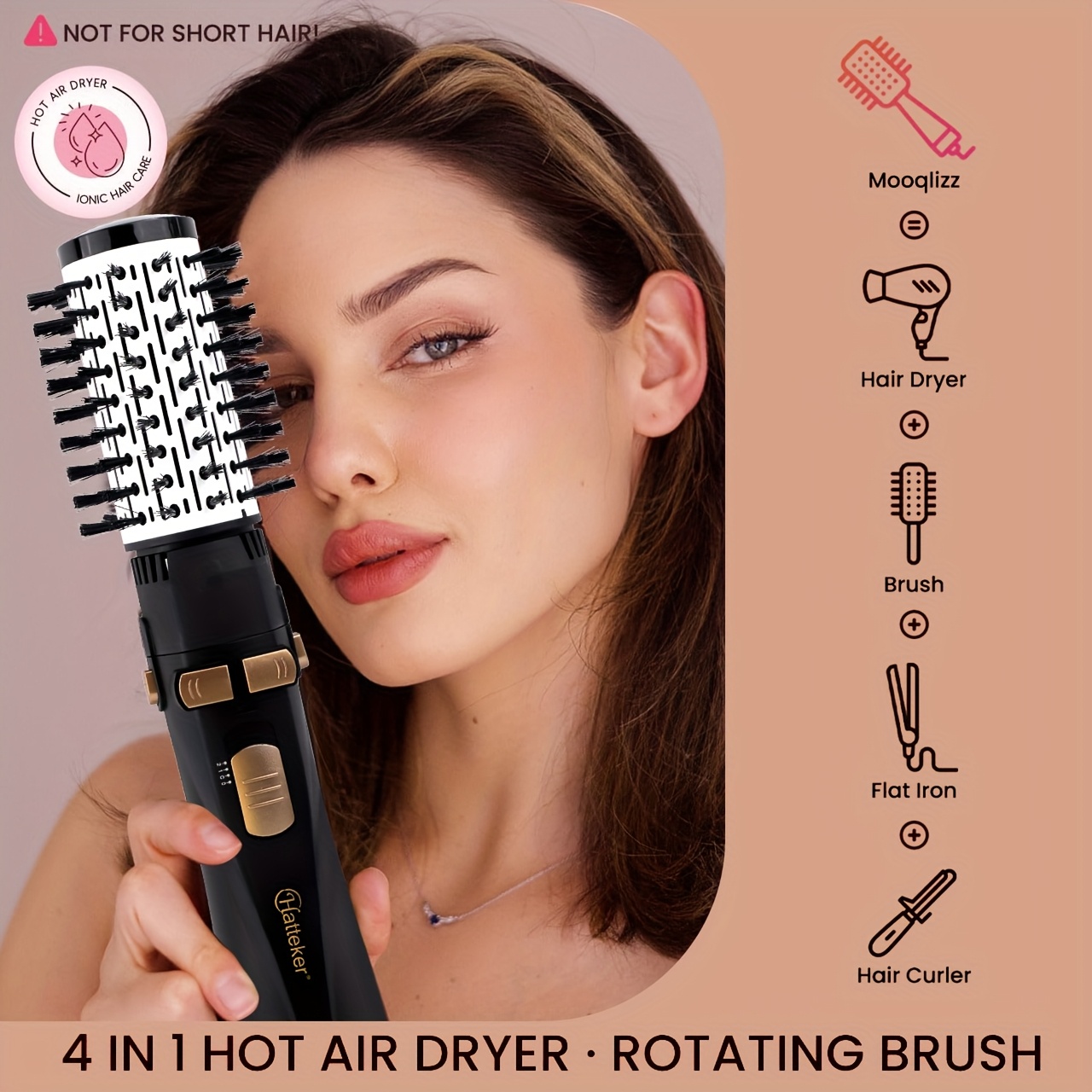 sleek black in hair dryer curling iron set multi Temu Pakistan