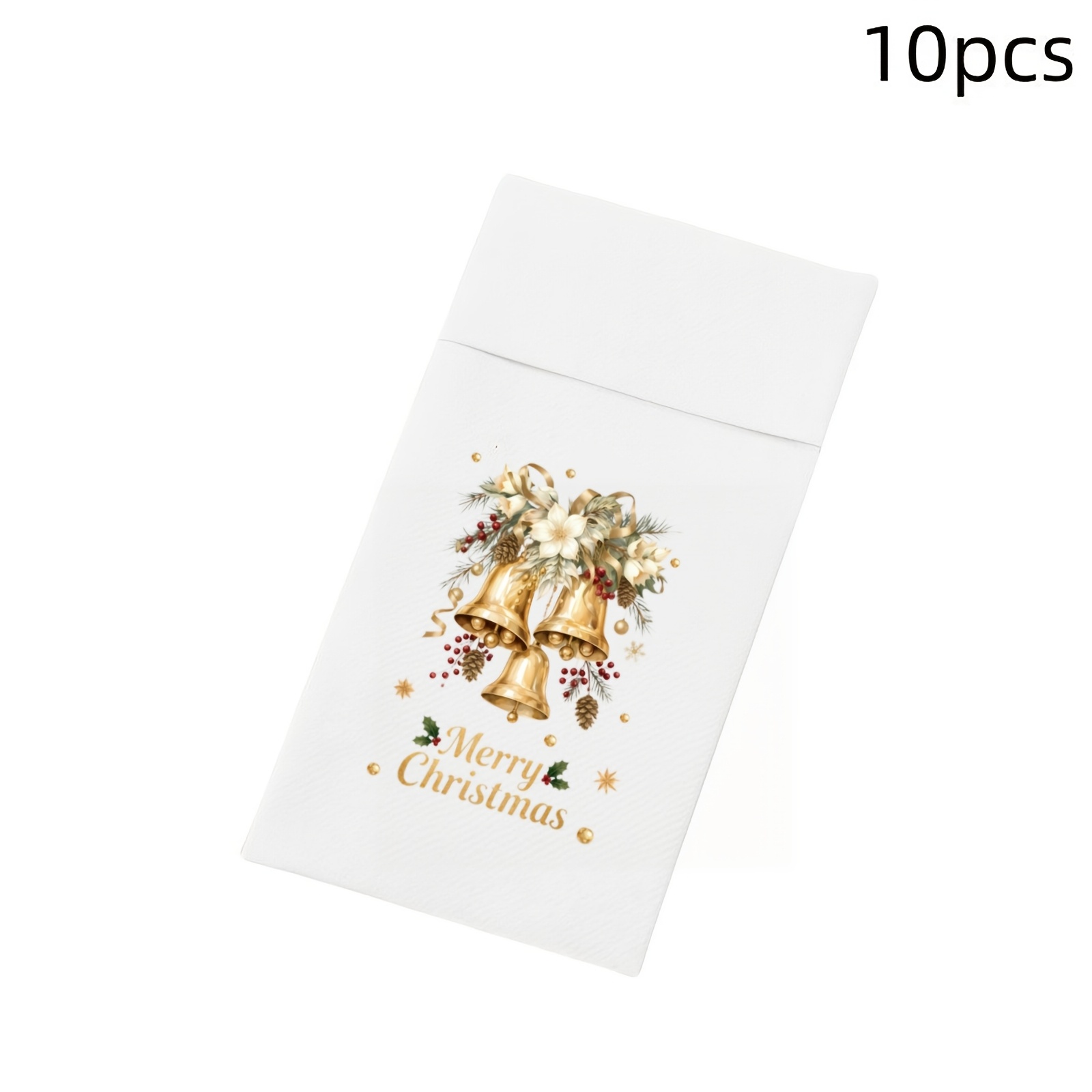 Image of 10pcs/bag Christmas Western-style Dinner Tabletop Decoration Disposable Napkins Xmas 2027 New Year For Home Christmas Decoration Merry Christmas