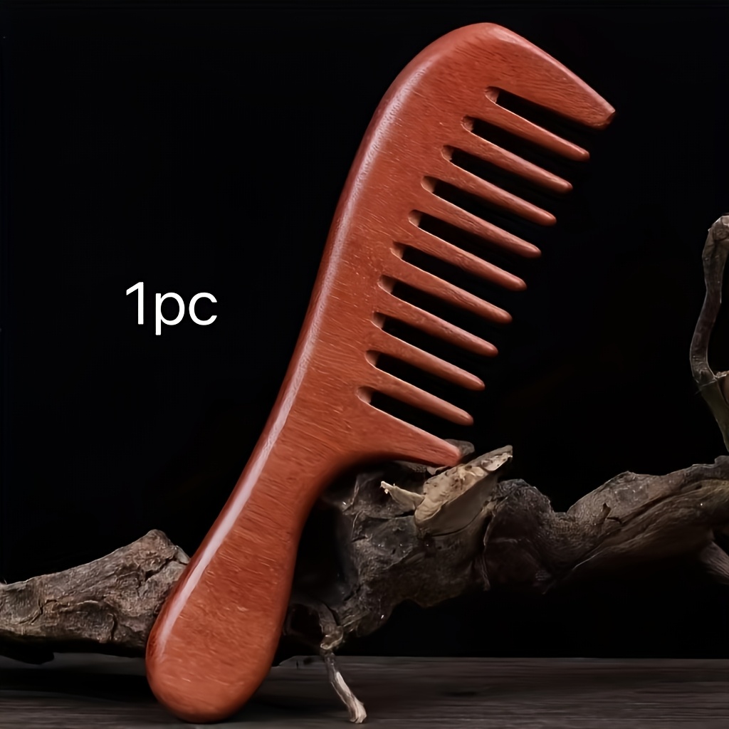 

1pc Sandalwood Wide-tooth Comb For Normal Hair - Wood Detangling Brush, Gift