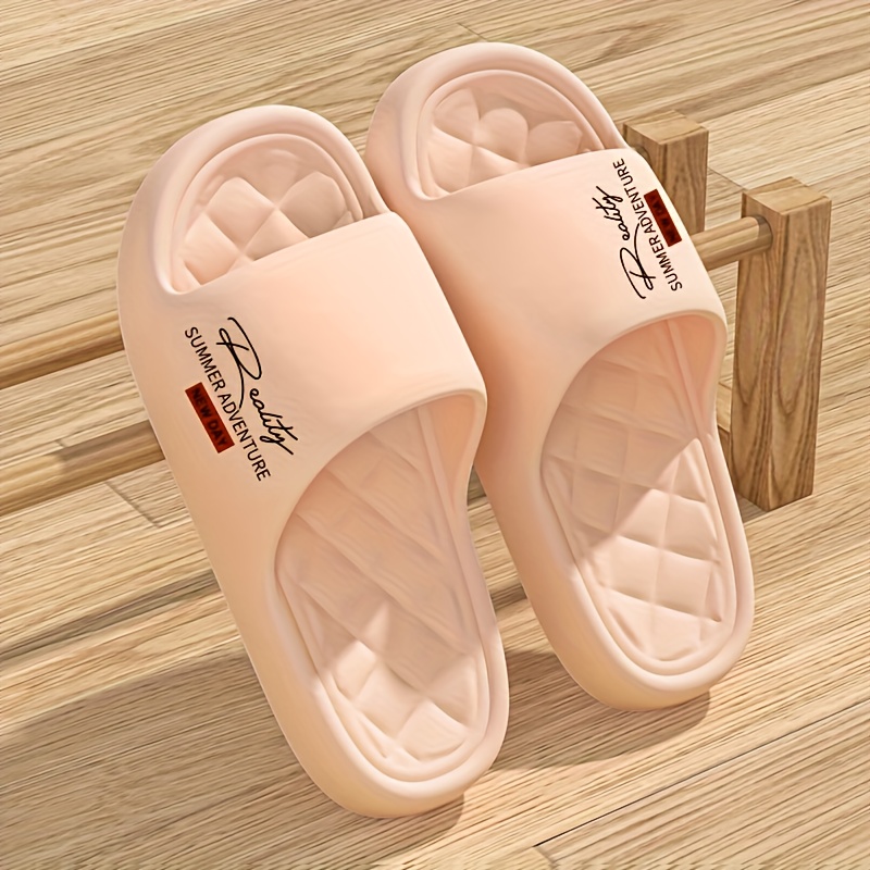 Women's Lightweight Slip-On EVA Slippers - Non-Slip Indoor House Shoes with Cushioned Comfort, Soft Beige Casual Design for All-Season Home Use, Cute Slippers, Durable Slipresistant Sole