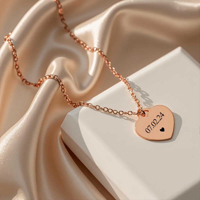 Personalized Heart Name Necklace for Women, Custom Engravable