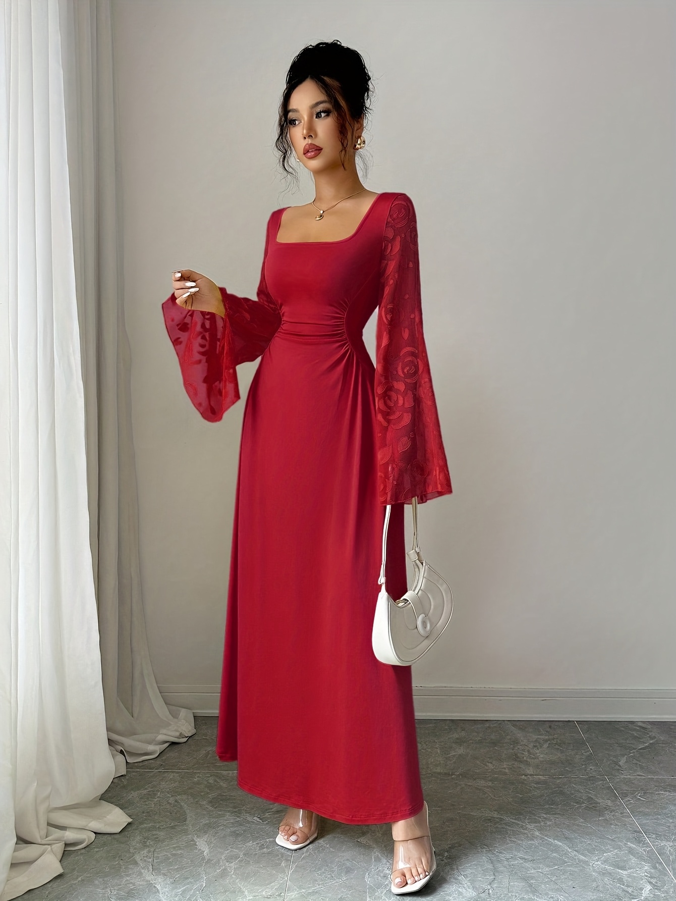 business cocktail dress women Plus Size Black Funeral Work Wedding Guest Semi Formal Midi Elegant Party Pencil Dresses Size:3X-Large- 7/8 Bedroom|Storage Sister Xmas Outfits | Fitted bodice with relaxed