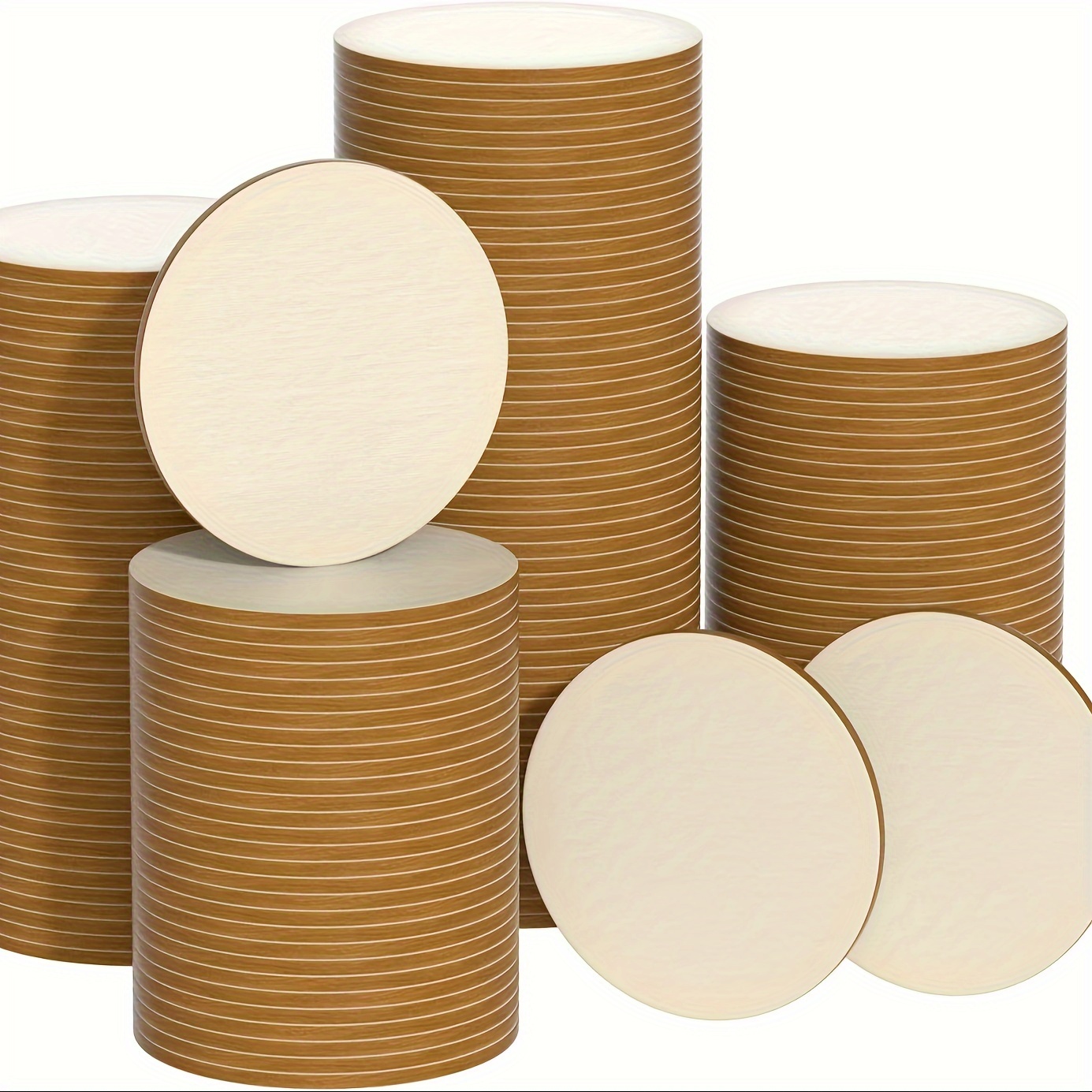 

20pcs 2" Round Wooden For Diy Crafts, Painting & Decorations -