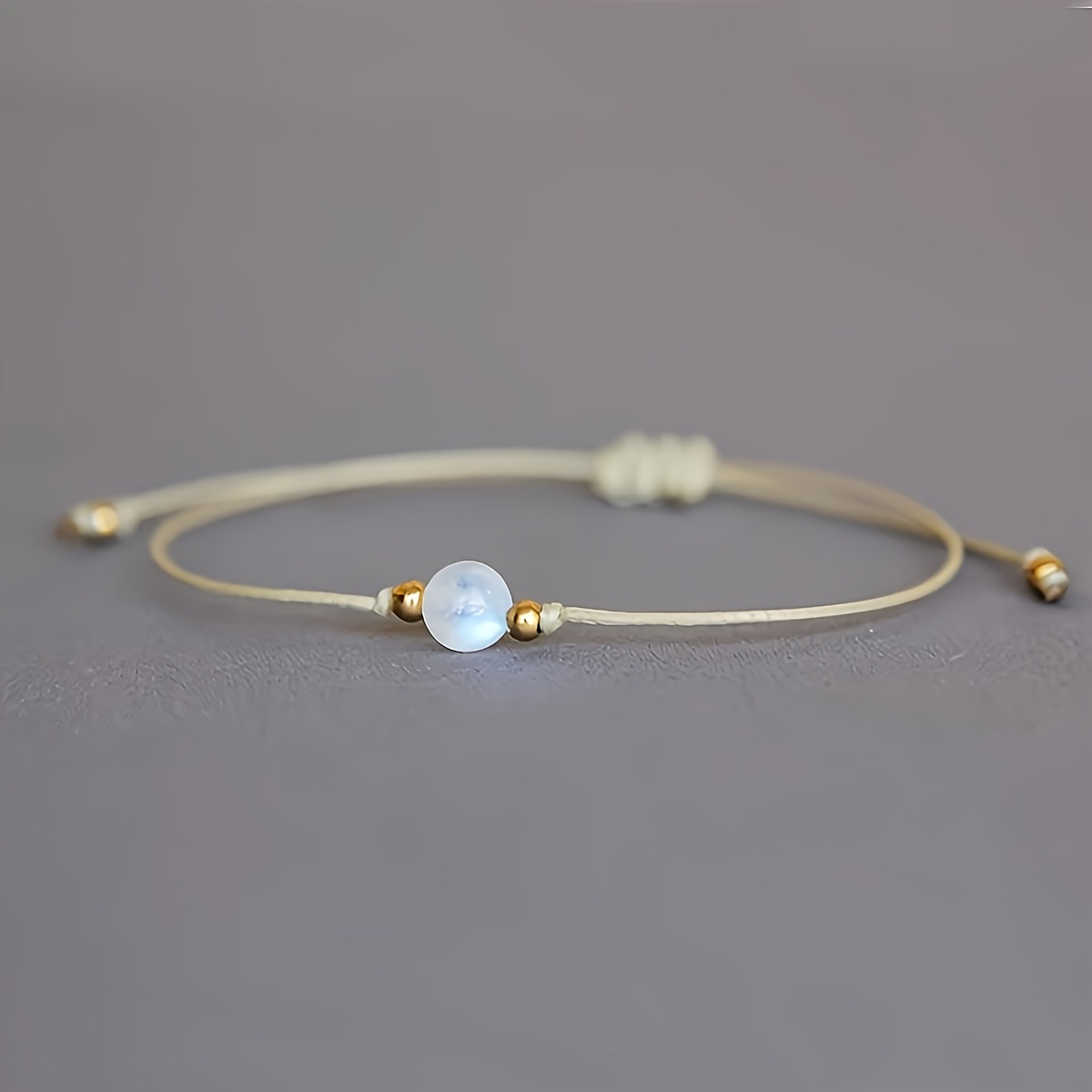 TEMU Drawstring Bracelet Featuring An Adjustable Elastic Cord, Ideal For Everyday Wear And Special Occasions. This Elegant Piece Of Golden Jewelry A