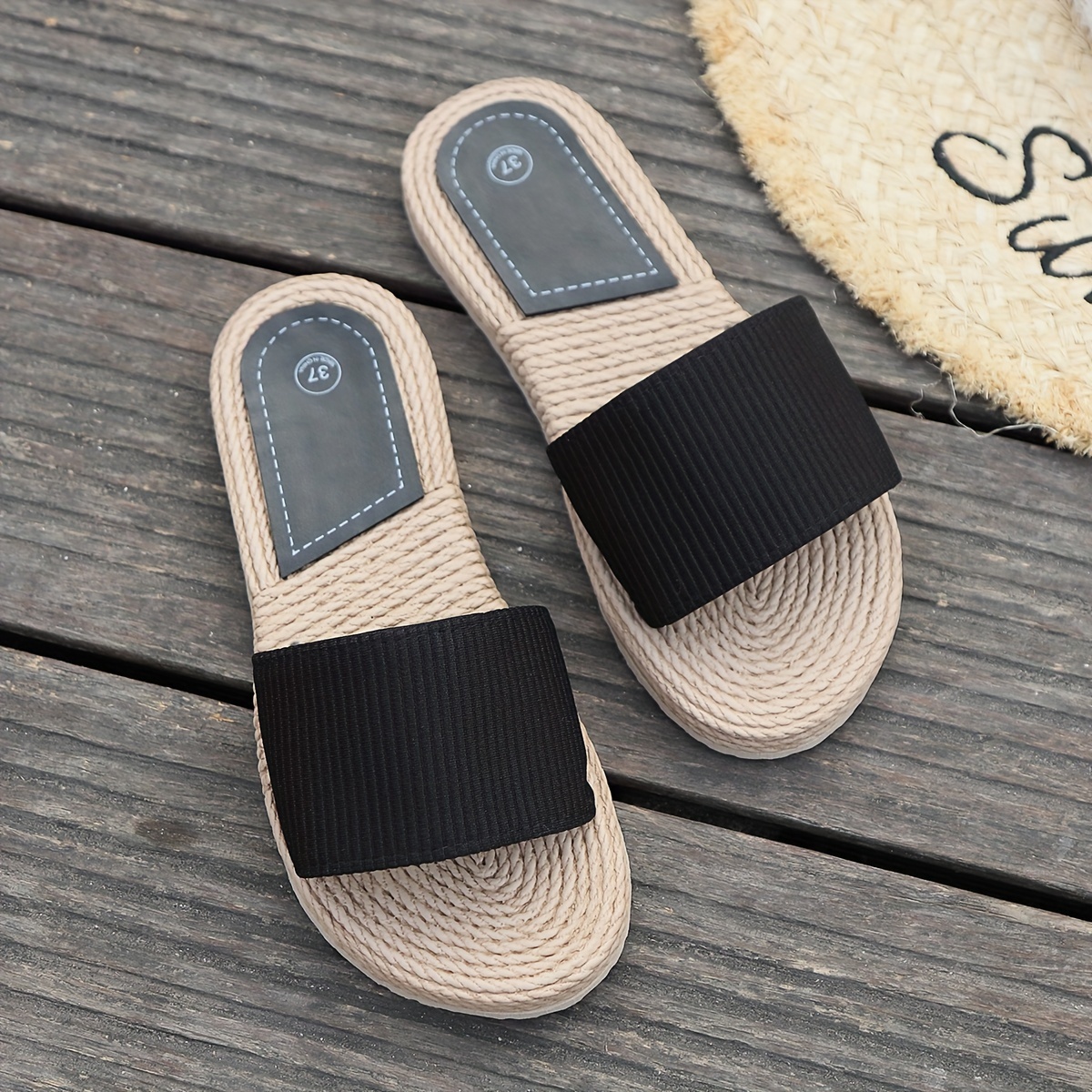 Women's Flat Thong Sandals, Minimalist Solid Color Summer Beach Shoes,  Lightweight Flip Flops