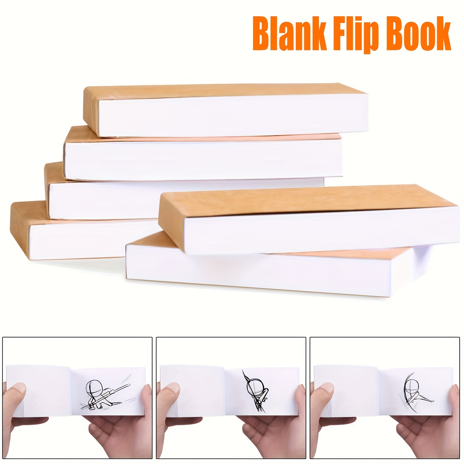 

6pcs/10pcs Blank Flip Books For Animation, Cartoon Creation, And Sketching - Set For Artists And