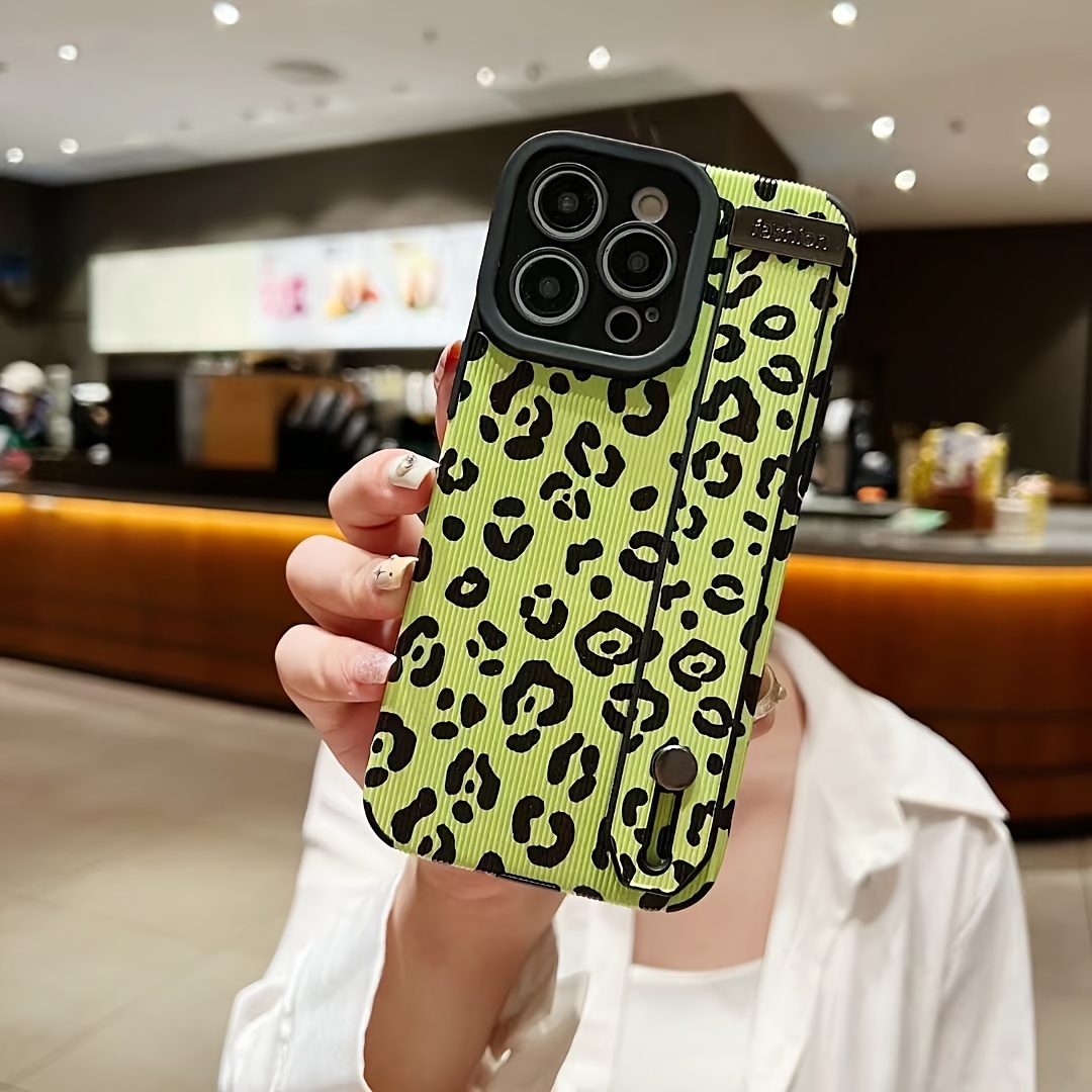 

Wristband Style Eye-catching Leopard Print Skin Vertical Stripe, Suitable For Full Coverage Anti-drop Protective Case For Iphone 15 14 13 12 11 Pro Max.