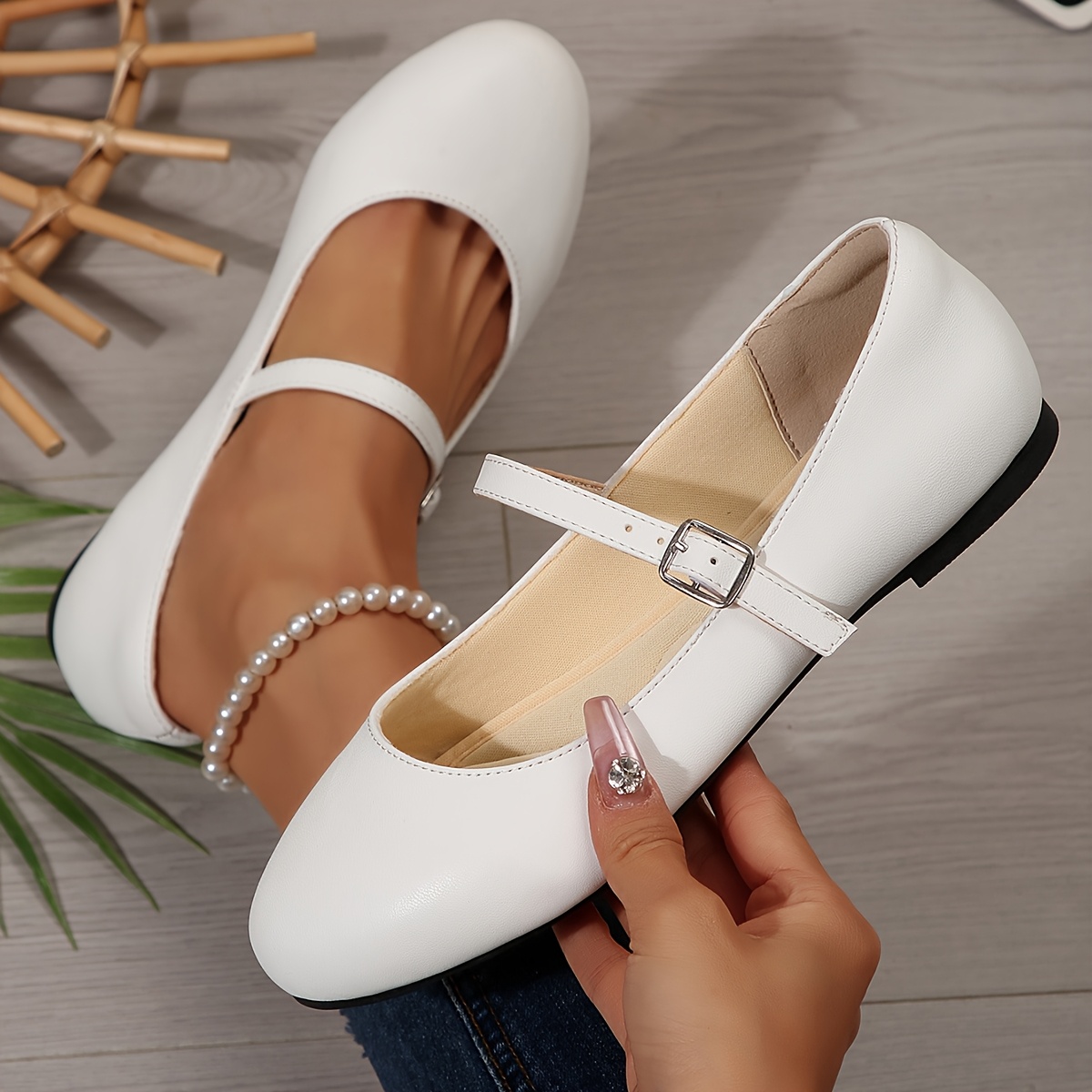 Womens Dressy White Shoes Flat Shoes Round Toe Womens Dress Shoes