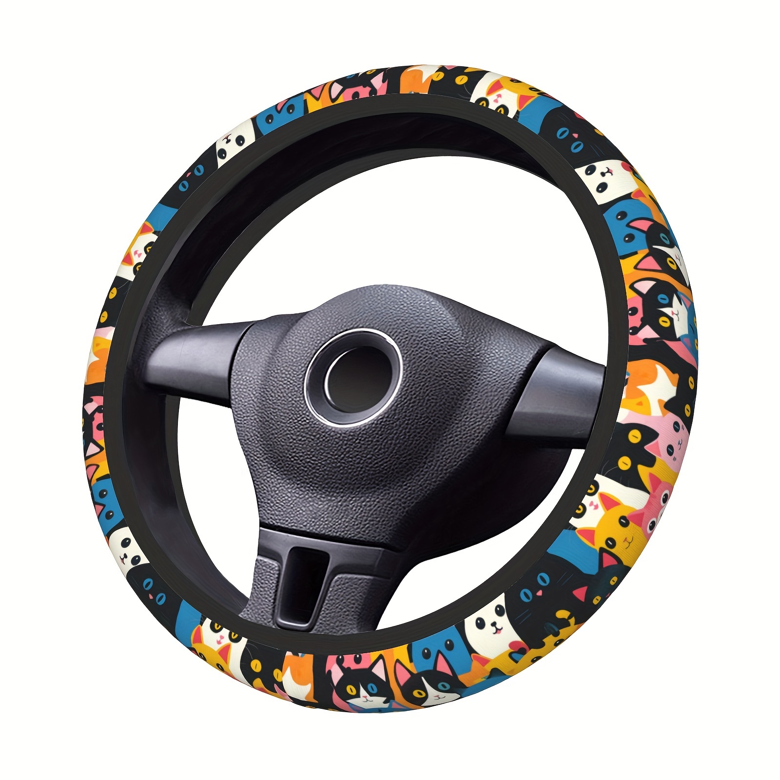 

15" Non-slip Steering Wheel Cover - Breathable, Sun-protective Polyester For Driving & Protection, Cute Steering Wheel Cover, , Universal