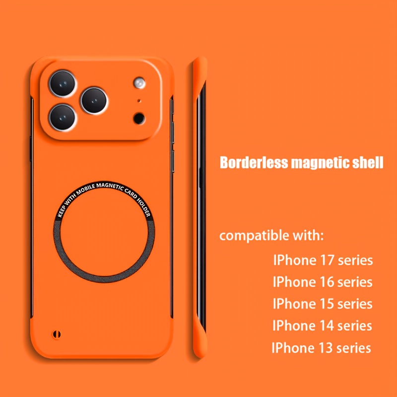 TEMU Coque de téléphone - Convient pour Iphone Bord Coque de Protection pour Iphone 17 Coque Rigide 16 Pro Dissipation Thermique Magnétique pour