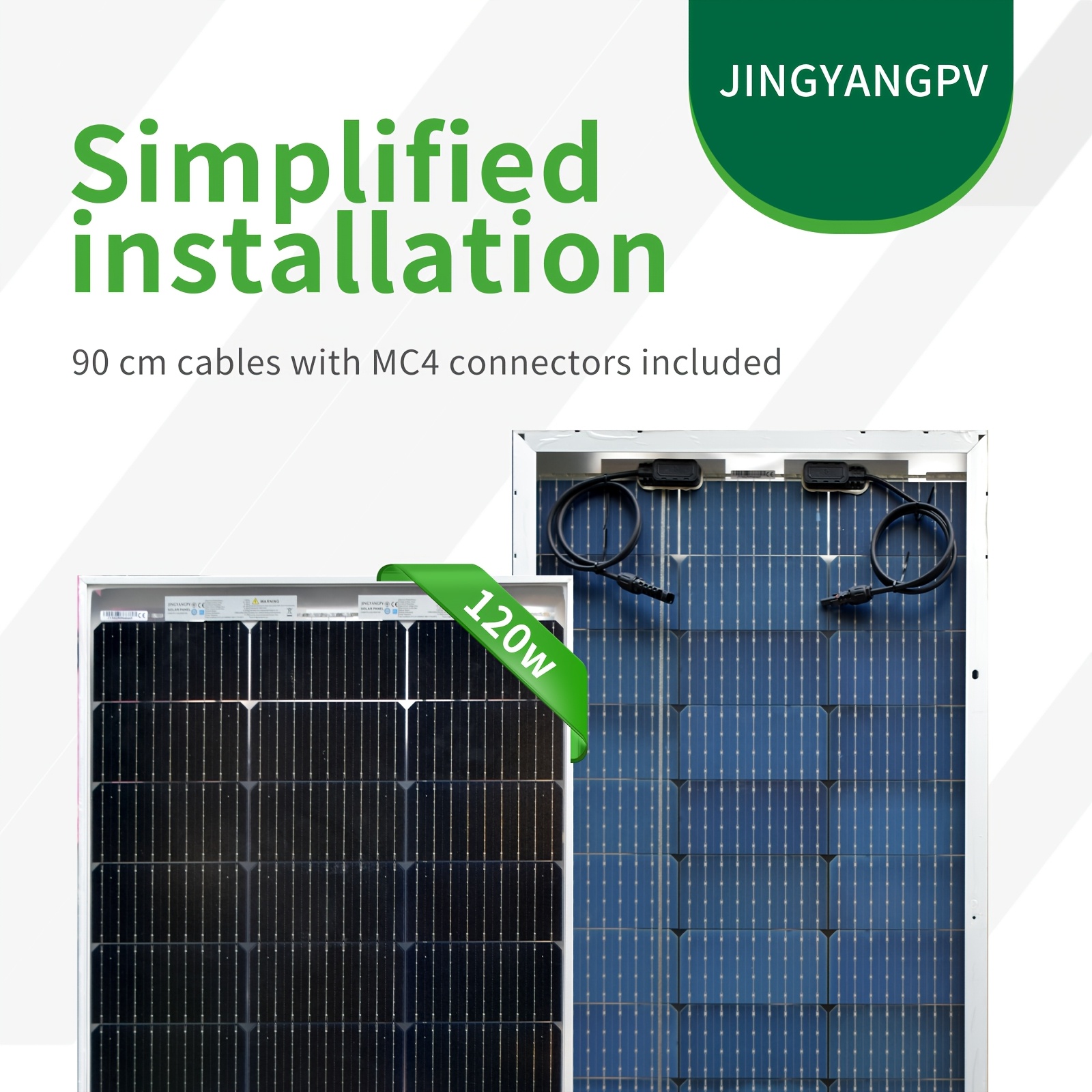 Bifacial Solar Panel 120w 18v Transparent Monocrystalline Solar Panel 30mm For 12v Batteries, Photovoltaics For , Balcony System, Garden Shed, Boat