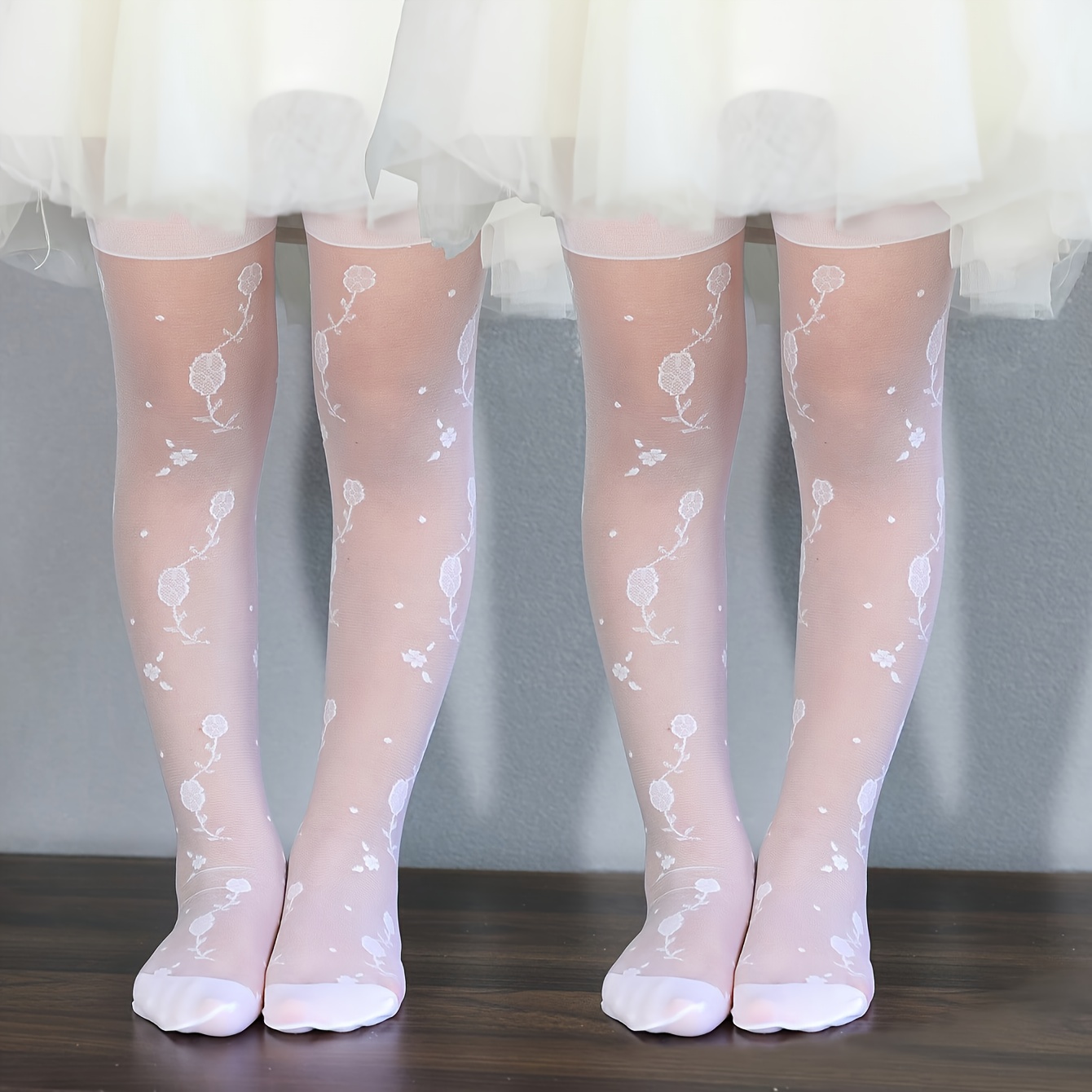 Image of 2pcs (2pcs) Girls' Transparent Sheer Pantyhose Tights - Thin Dance Suitable For Ballet, Gymnastics, Theater | - Transparent Tights With 20/d Thread For Performances & | Hand Wash Practice & Stage