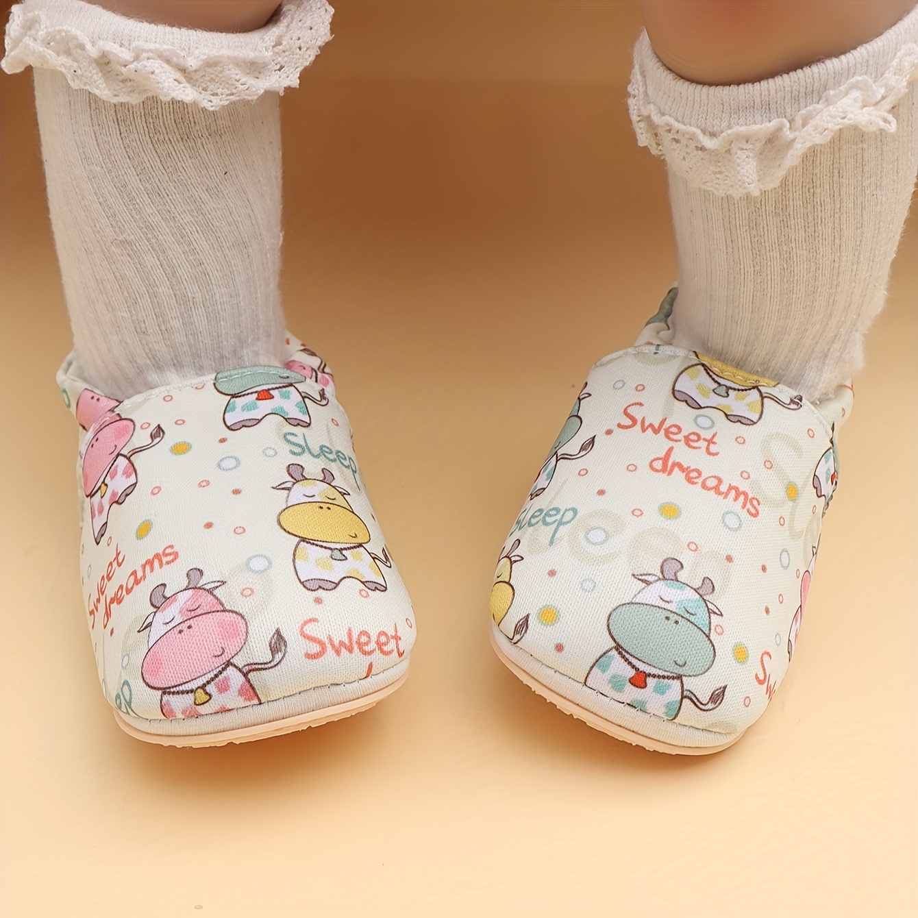 Cartoon Unisex Warm and Non-Slip Soft-Soled First Walking Shoes for, 0-36 Months