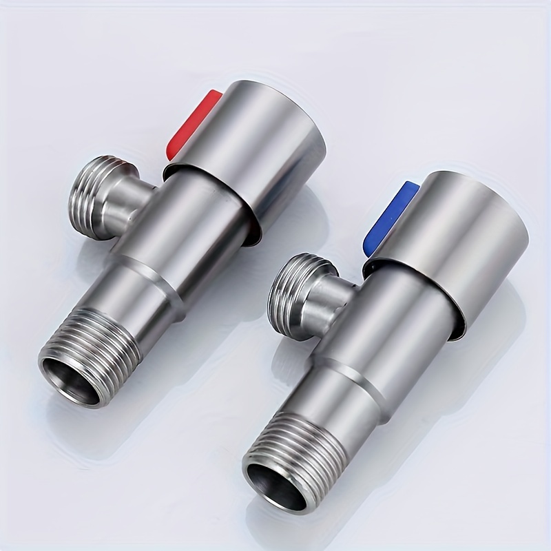 Image of 2pcs Stainless Steel Angle Valve, Toilet Faucet Water Heater Three- Angle Valve, Universal Interface, Can Adjust Water Volume, G1/2 Universal Angle Valve