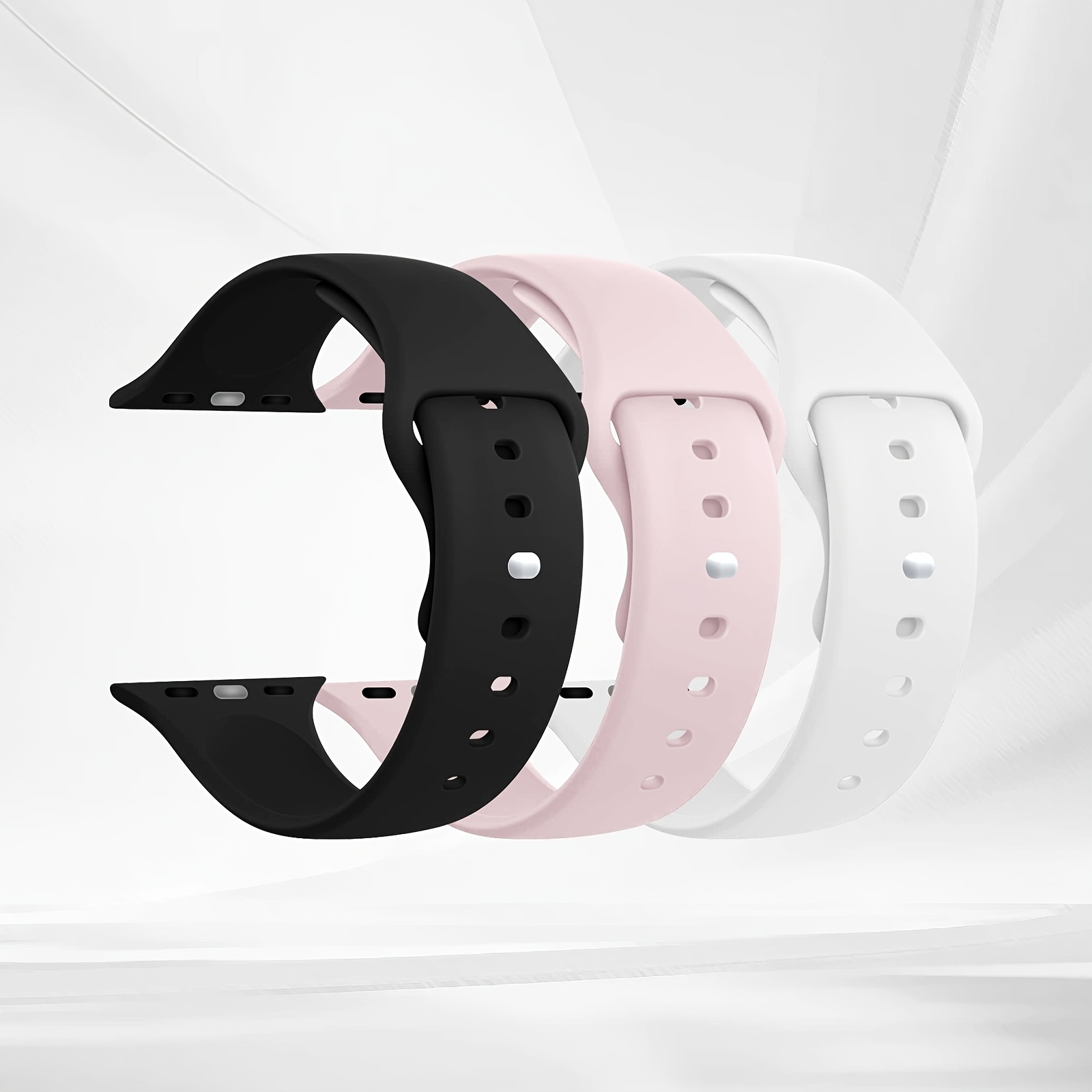 TEMU 3 Pack Sport Watch Bands Compatible With For 38mm 40mm 41mm 42mm 44mm 45mm 46mm 49mm, Soft Silicone Watch Band Compatible With For Iwatch Series