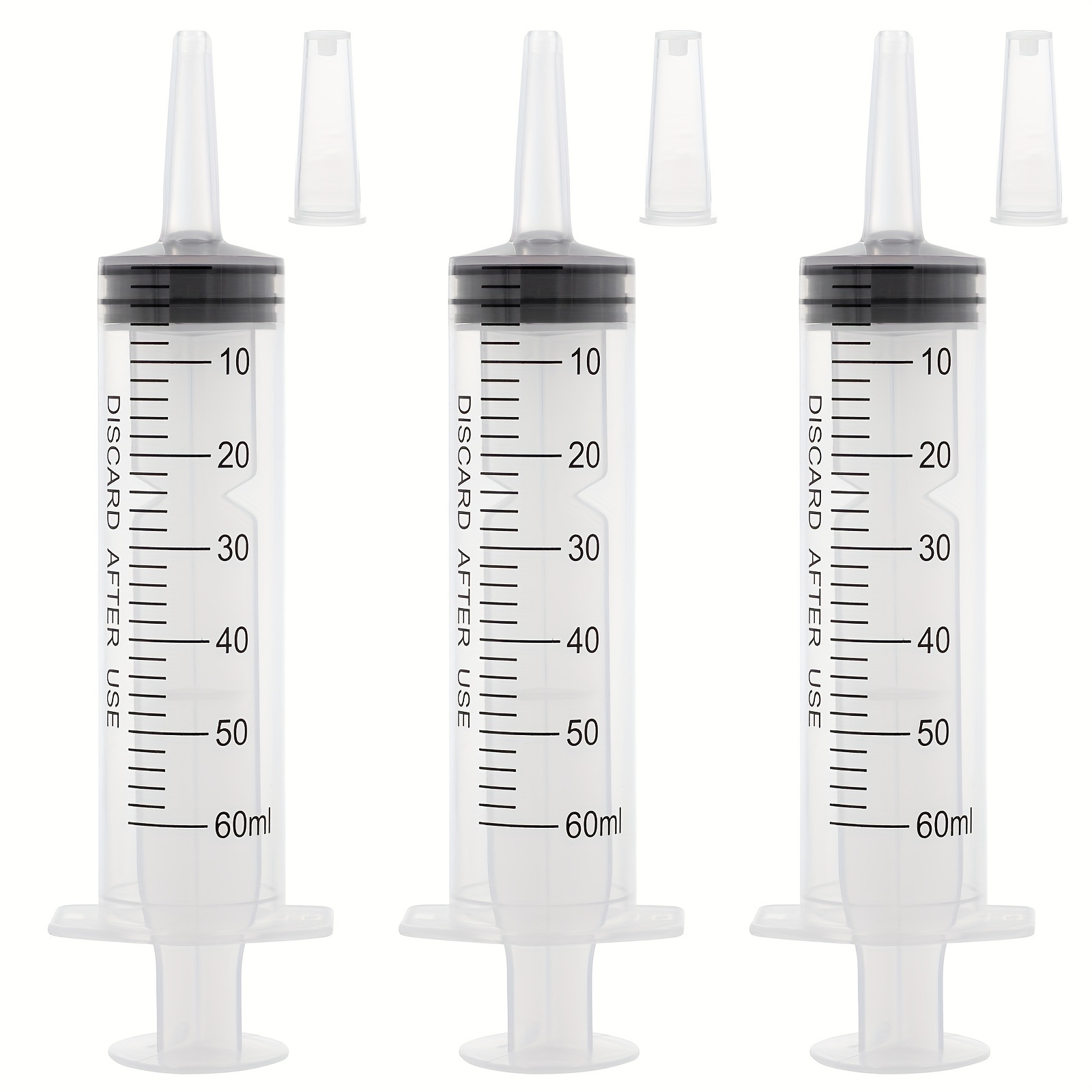 

10 Pack 60ml/cc Large Syringes Without Needle, Individually Wrapped For Scientific Labs, Measuring Liquid, Dispensing, Oil Or Glue Applicator, 50ml-60ml Syringe