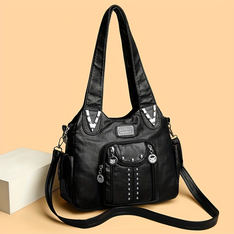 Image of Vintage Versatile Handbag For Women, A Solid Color Crossbody Bag Perfect For Shopping And Travel, New Style Shoulder Bag