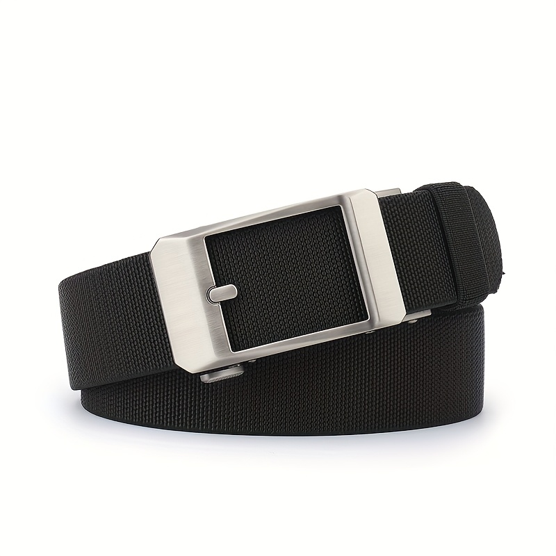 Stylish Navy Knit Automatic Buckle Belt for Men