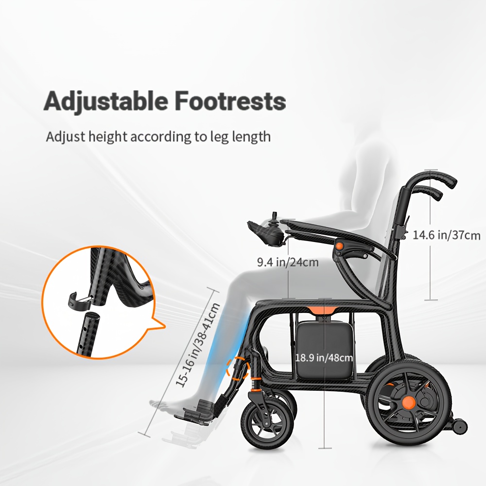 carbon fiber 25   range adult electric wheelchair no installation   folding and   lightweight 15kg 300lbs load capacity compact enough to   luggage     beach   portable power chair Product details 8