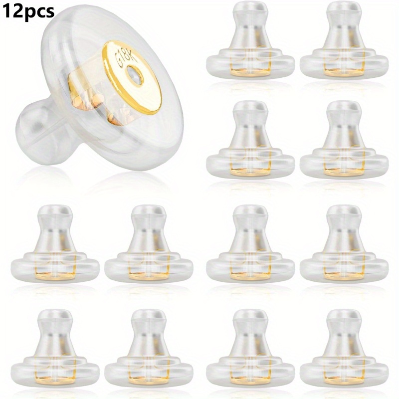 E-shop 18K Vergoldenete Silikon Ohrstecker Rücken - Sicheres Verriegelungsdesign, Reizfrei, Langlebiger & Stilvoller Ersatz für Ohrstecker, für den ,