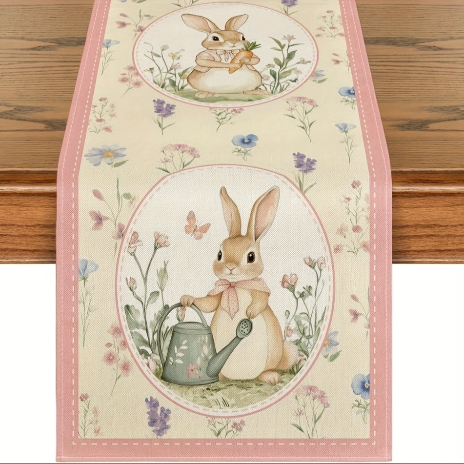 TEMU 1 pieza, de mesa de Pascua con diseño floral de de , Decoración de mesa de comedor de cocina de de temporada para decoración de fiestas en el