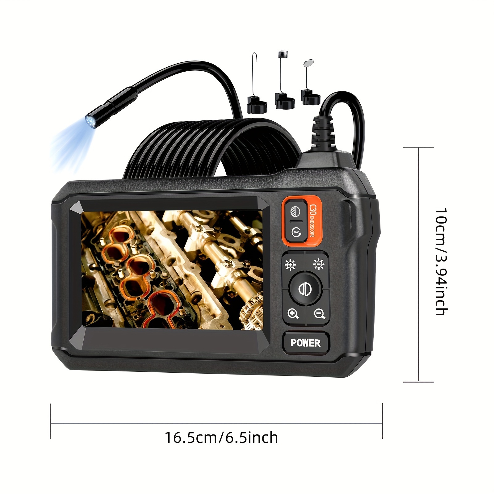 4.3" LCD Screen IP67 Waterproof Borescope Endoscope Camera with Light, 1080P HD Inspection Camera, Snake Camera, 3.3/16.5/50ft Endoscope Camera, Gadgets for Men 12 4.3" LCD Screen IP67 Waterproof Borescope Endoscope Camera with Light, 1080P HD Inspection Camera, Snake Camera, 3.3/16.5/50ft Endoscope Camera, Gadgets for Men - Image 12