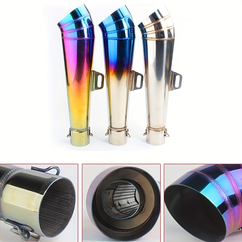 1pc 51mm universal stainless steel motorcycle exhaust pipe off road compatible built in db killer   performance upgrade for most motorcycles details 0