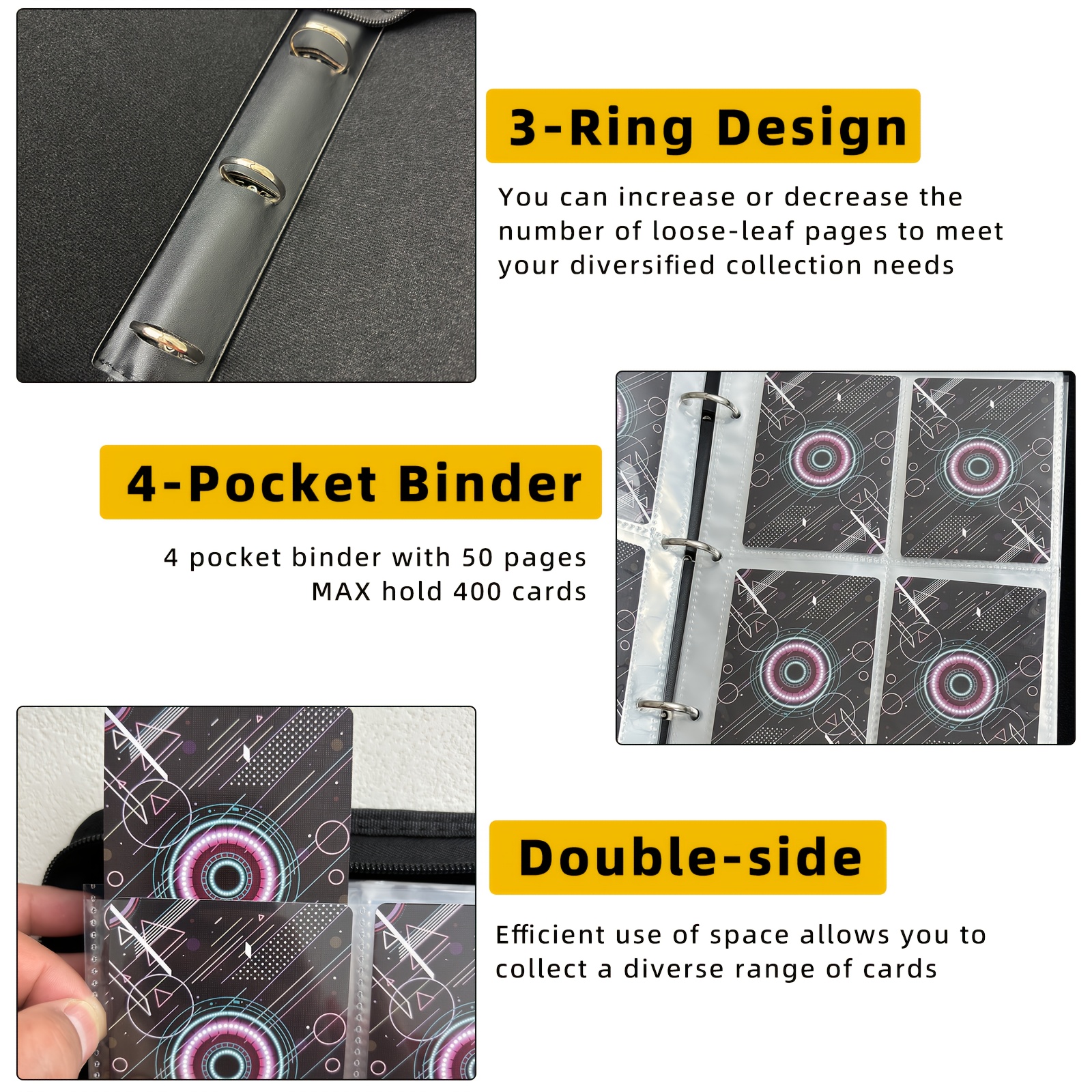 trading card binder sleeve 4 pockets 400 card holders - Temu Australia